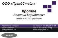 Визитка (Макет A-01)