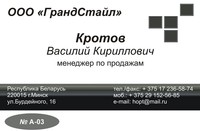 Визитка (Макет A-03)
